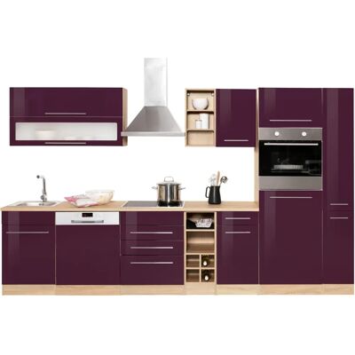 Kochstation KS-Eton - Komplettküchen-Set - Aubergine Hochglanz Kochstation KS-Eton - Komplettküchen-Set - Aubergine Hochglanz