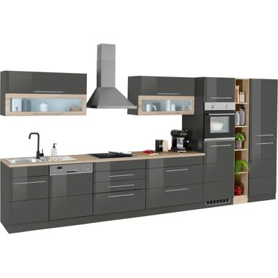Küchenzeile "KS-Wien" - Komplettküchen-Set, Grau Küchenzeile "KS-Wien" - Komplettküchen-Set, Grau