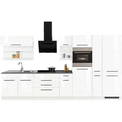 Kochstation Tulsa Weiße Küchenzeile mit 380cm x 60cm Arbeitsplatte - Küche Kochstation Tulsa Weiße Küchenzeile mit 380cm x 60cm Arbeitsplatte - Küche