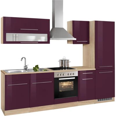 Kochstation KS-Eton - Eton Aubergine & Eiche Küchenzeile Kochstation KS-Eton - Eton Aubergine & Eiche Küchenzeile