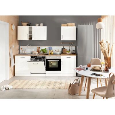 Kochstation Tinnum Weiße Küchenzeile - 240cm x 60cm - Küchenmodul Kochstation Tinnum Weiße Küchenzeile - 240cm x 60cm - Küchenmodul