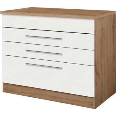 Kochstation KS-Wien - 80x85x60cm - Weiß/Wotaneiche - Küchenschrank Kochstation KS-Wien - 80x85x60cm - Weiß/Wotaneiche - Küchenschrank
