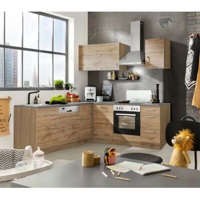 Kochstation KS-Colmar Eckküchen-Set - 210x210 cm, Braun Kochstation KS-Colmar Eckküchen-Set - 210x210 cm, Braun
