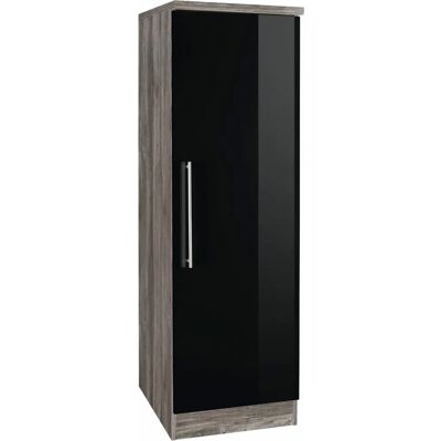 Kochstation KS-Samos Seitenschrank - Schwarz Hochglanz & Eiche Vintage Kochstation KS-Samos Seitenschrank - Schwarz Hochglanz & Eiche Vintage