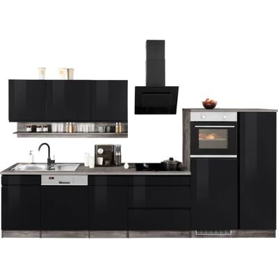Kochstation Virginia Küchenzeile - Komplettküchen-Set schwarz Kochstation Virginia Küchenzeile - Komplettküchen-Set schwarz