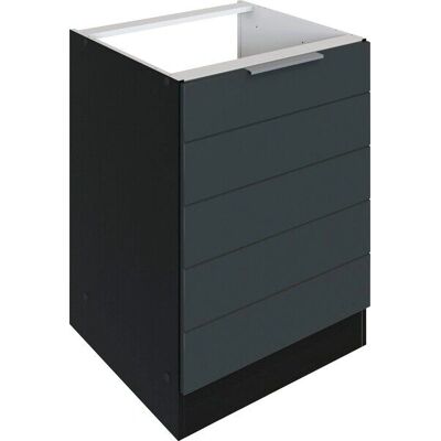 Kochstation KS-Luhe - Spülenschrank - Grau (matt, grafit) - 60cm breit - Küchenserie Kochstation KS-Luhe - Spülenschrank - Grau (matt, grafit) - 60cm breit - Küchenserie