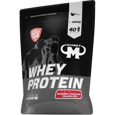 Mammut Whey Protein - Erdbeer-Käsekuchen mit Schokostücken - Pulver Mammut Whey Protein - Erdbeer-Käsekuchen mit Schokostücken - Pulver