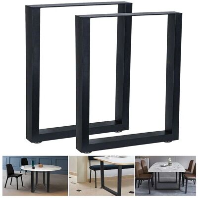 MELKO Pieds de table en acier - 40x43 cm - Noir - Design moderne - Publicité MELKO Pieds de table en acier - 40x43 cm - Noir - Design moderne - Publicité