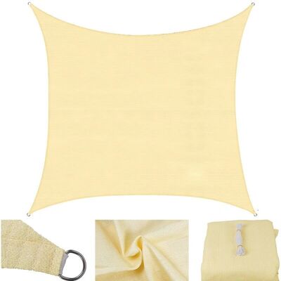 MELKO Tettuccio parasole 3,6x3,6m - Sabbia - HDPE - Shade sail MELKO Tettuccio parasole 3,6x3,6m - Sabbia - HDPE - Shade sail