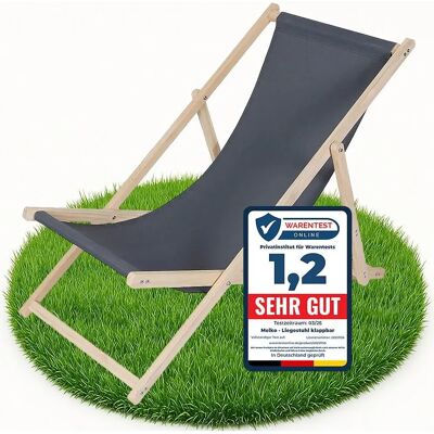 MELKO - Wooden beach chair - Antracite - Beach chair MELKO - Wooden beach chair - Antracite - Beach chair