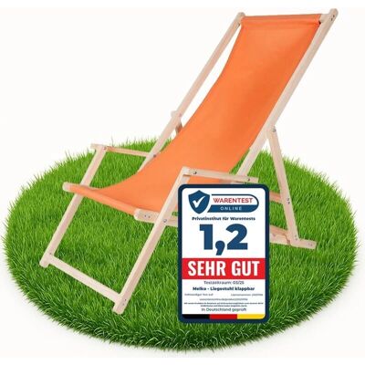 MELKO - Sedia da spiaggia con bracciolo in legno - Orange - Divano pieghevole - Outdoor lounger - Publicité MELKO - Sedia da spiaggia con bracciolo in legno - Orange - Divano pieghevole - Outdoor lounger - Publicité