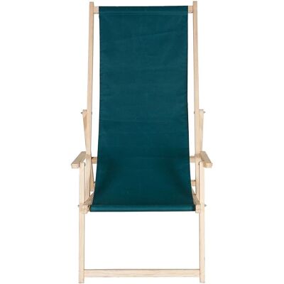MELKO - Lettino pieghevole con bracciolo in legno da giardino - Sun Lounger MELKO - Lettino pieghevole con bracciolo in legno da giardino - Sun Lounger