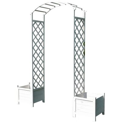 MELKO - Rosa arco Bianco con vaso di fiori - Mezzo arco - Tendaggio aiuto per l'arrampicata - Garden arch MELKO - Rosa arco Bianco con vaso di fiori - Mezzo arco - Tendaggio aiuto per l'arrampicata - Garden arch