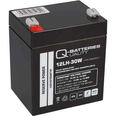 Q-Batteries - 12LH-30W 12V 5Ah - AGM - Batterie Q-Batteries - 12LH-30W 12V 5Ah - AGM - Batterie