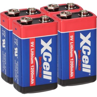 XCell 6AM6 9V Lithium - 4er-Pack 1200 mAh Batterie - Battery XCell 6AM6 9V Lithium - 4er-Pack 1200 mAh Batterie - Battery
