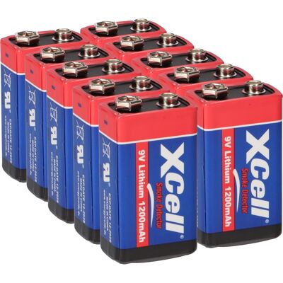 XCell - 9V Lithium Battery - 1200mAh - 10-Pack - Battery XCell - 9V Lithium Battery - 1200mAh - 10-Pack - Battery