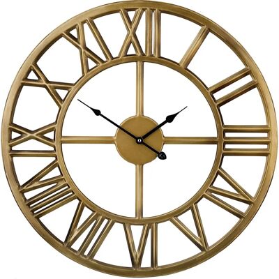 Reloj de Pared Beliani Dorado Números Romanos 61 cm - Reloj de Pared Reloj de Pared Beliani Dorado Números Romanos 61 cm - Reloj de Pared
