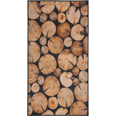 Beliani Modernes Holzstamm Muster Rechteckiger Teppich 80x150cm Beliani Modernes Holzstamm Muster Rechteckiger Teppich 80x150cm