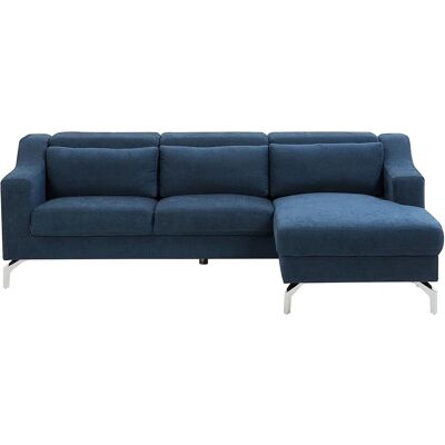 Sofá esquina GLOSLI azul marino de Beliani con reposacabezas ajustables - Sofá esquina Sofá esquina GLOSLI azul marino de Beliani con reposacabezas ajustables - Sofá esquina