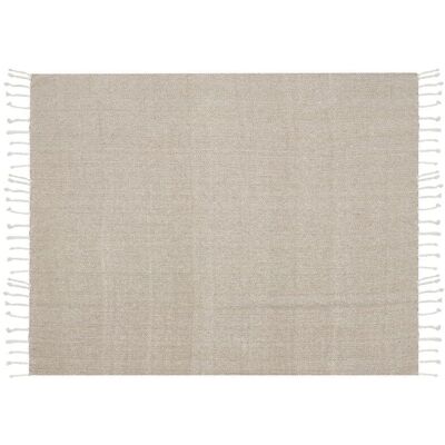 Beliani Beiges Baumwolldecke - Boho Küstenstil Beliani Beiges Baumwolldecke - Boho Küstenstil