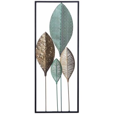 Beliani Wanddekor Blatt Mehrfarbig Metall Modern Stil - Wanddekoration Beliani Wanddekor Blatt Mehrfarbig Metall Modern Stil - Wanddekoration