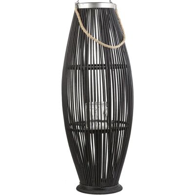Beliani Lanterne Noire Saule 84 cm Décoration Boho - Publicité Beliani Lanterne Noire Saule 84 cm Décoration Boho - Publicité