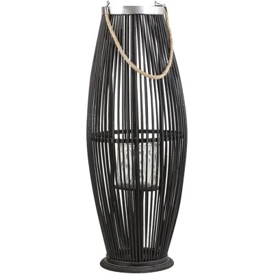 Linterna Beliani Madera de sauce negra 72 cm Decor boho - Linterna Linterna Beliani Madera de sauce negra 72 cm Decor boho - Linterna