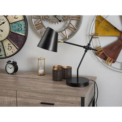 Lámpara de Escritorio de Metal Negro Beliani - Luz de Mesa - Estilo Moderno Lámpara de Escritorio de Metal Negro Beliani - Luz de Mesa - Estilo Moderno