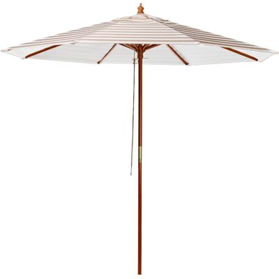 Parapioggia da giardino Beliani - Rigato beige e bianco, 2,6 m, Resistente alle intemperie Parapioggia da giardino Beliani - Rigato beige e bianco, 2,6 m, Resistente alle intemperie