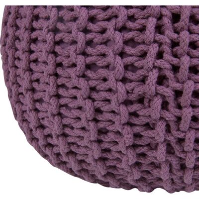 Beliani Puf de algodón tricotado morado - Otomana, 50x35 cm Beliani Puf de algodón tricotado morado - Otomana, 50x35 cm