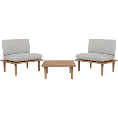 Set Divano da Giardino Beliani - Grigio Chiaro, Acacia FSC, 2 Posti Set Divano da Giardino Beliani - Grigio Chiaro, Acacia FSC, 2 Posti