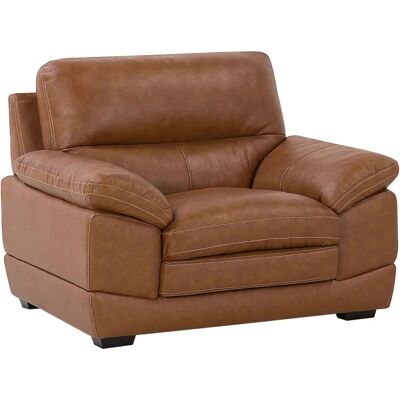 Sillón Beliani Cuero Marrón - Armchair - Cuero sintético - 85x89x115 cm Sillón Beliani Cuero Marrón - Armchair - Cuero sintético - 85x89x115 cm