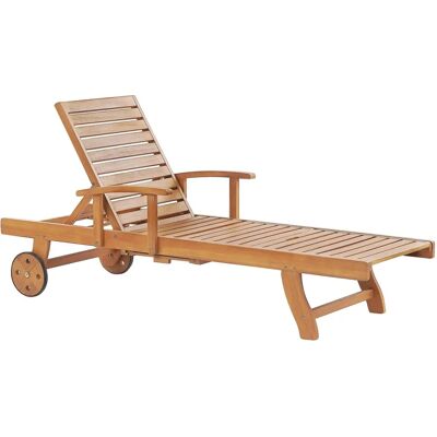 Tumbona da giardino Beliani - Resistente alle intemperie, Regolabile, Legno di acacia Tumbona da giardino Beliani - Resistente alle intemperie, Regolabile, Legno di acacia