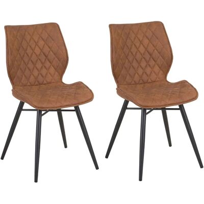 Beliani - Set di 2 sedie da pranzo in tessuto marrone dorato - Sedie da pranzo Beliani - Set di 2 sedie da pranzo in tessuto marrone dorato - Sedie da pranzo