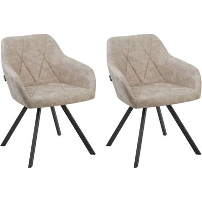 Set di 2 sedie da pranzo in tessuto beige Beliani - Sedie da pranzo Set di 2 sedie da pranzo in tessuto beige Beliani - Sedie da pranzo