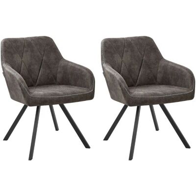 Ensemble de 2 chaises en tissu gris foncé Beliani - Publicité Ensemble de 2 chaises en tissu gris foncé Beliani - Publicité