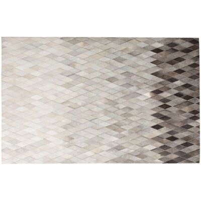 Tapis en cuir blanc et gris 140 x 200 cm MALDAN - Tapis - Publicité Tapis en cuir blanc et gris 140 x 200 cm MALDAN - Tapis - Publicité