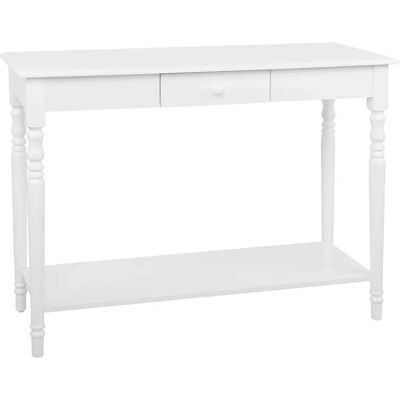 Beliani Console con piano in MDF bianco e gambe in pino - Tavolo console Beliani Console con piano in MDF bianco e gambe in pino - Tavolo console
