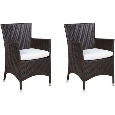 Beliani Garden Chairs - Set of 2 - PE Rattan Dark Brown Beliani Garden Chairs - Set of 2 - PE Rattan Dark Brown