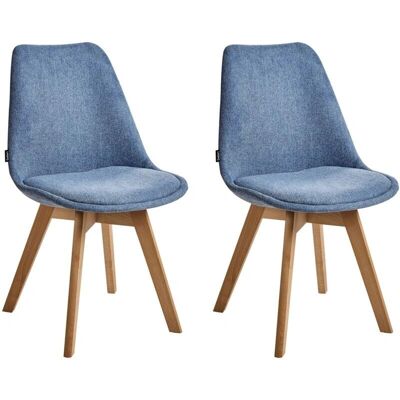 Beliani Setti 2 Vaaleansinistä Faux Leather Ruokatuolia - Tuolit Beliani Setti 2 Vaaleansinistä Faux Leather Ruokatuolia - Tuolit