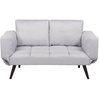 Beliani Sofá Cama Gris Claro BREKKE - Sofá Cama, Reposabrazos Ajustables, Material Minimalista Beliani Sofá Cama Gris Claro BREKKE - Sofá Cama, Reposabrazos Ajustables, Material Minimalista