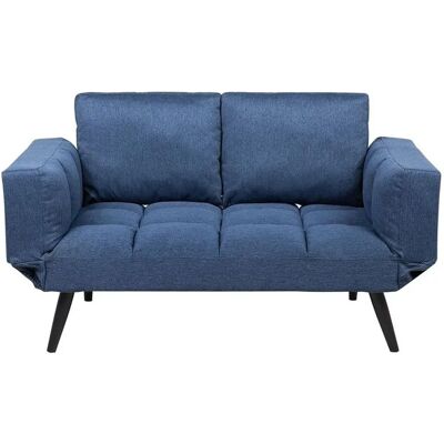 Beliani Sofá cama Azul marino con reposabrazos ajustables - Sofá cama Beliani Sofá cama Azul marino con reposabrazos ajustables - Sofá cama