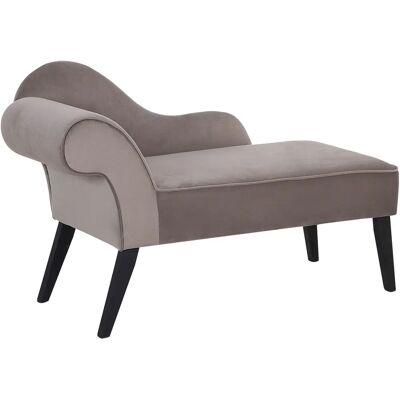 Beliani Taupe Samettinen Väliseinä - Chaise Lounge Beliani Taupe Samettinen Väliseinä - Chaise Lounge