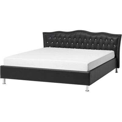 Beliani EU Kaksinkertainen Sänky Musta Faux Leather - Sänky Beliani EU Kaksinkertainen Sänky Musta Faux Leather - Sänky