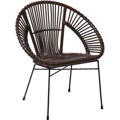 Poltrona in rattan marrone scuro Beliani - Arredamento soggiorno Poltrona in rattan marrone scuro Beliani - Arredamento soggiorno