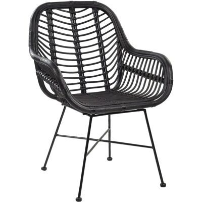 Beliani Poltrona in rattan nero - Soggiorno Beliani Poltrona in rattan nero - Soggiorno