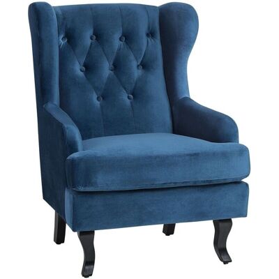 Sillón ALTA de terciopelo azul oscuro - Beliani Sillón ALTA de terciopelo azul oscuro - Beliani