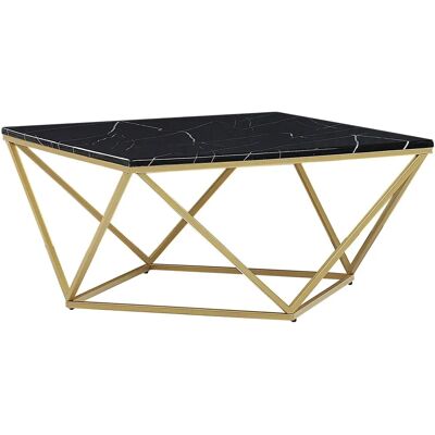 Table basse Beliani Effet Marbre Noir - Table basse - Publicité Table basse Beliani Effet Marbre Noir - Table basse - Publicité
