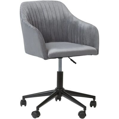 Sedia da ufficio in velluto grigio Beliani - Regolabile in altezza Sedia da ufficio in velluto grigio Beliani - Regolabile in altezza