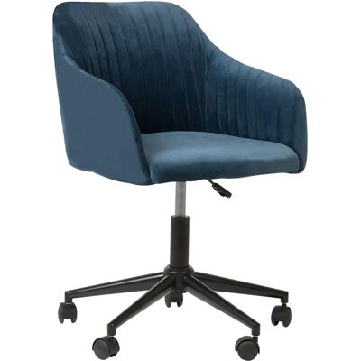 Sedia da ufficio girevole in velluto blu navy - Beliani Sedia da ufficio girevole in velluto blu navy - Beliani